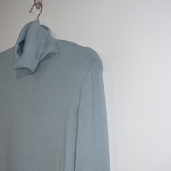 Revolve WEEKDAY Blue Slim Fit Minimalist Kirsten Turtleneck Wool Sweater Small - Picture 5 of 13